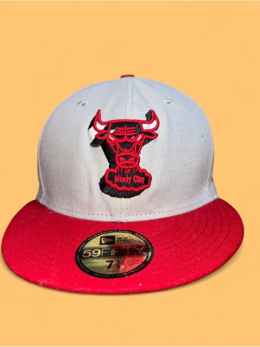 Vintage Chicago Bulls Windy City New Era 59 Fifty Fitted 7 1/2 Hat Cap
